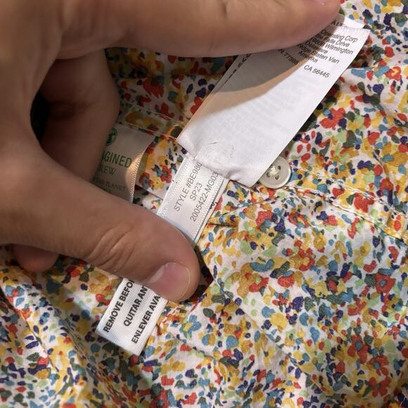 J Crew Shirt Mens Medium Classic Watercolor Floral Short Sleeve Button Liberty - Picture 9 of 9